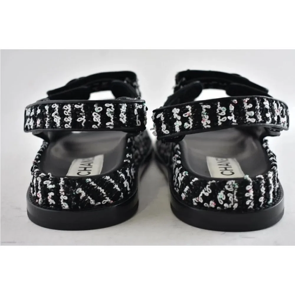 CHANEL CC tweed dad sandals, US 9 - Picture 9 of 15